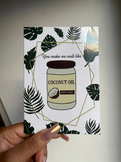 Greeting card: Coconut oil